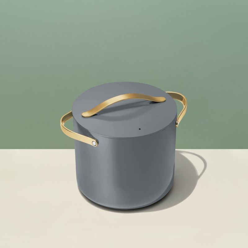 Caraway ® Cookware Plus Graphite and Gold Cookware 12-Qt. Stockpot with Lid - Image 1