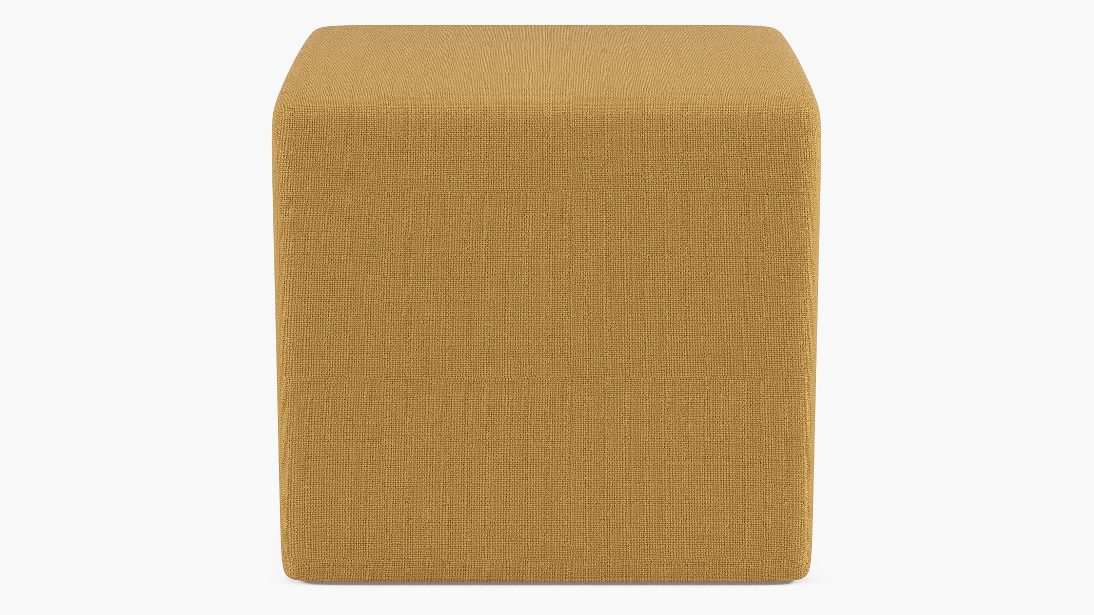 Cube Ottoman, French Yellow Everyday Linen - Image 0