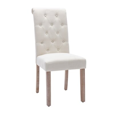 Elaazar Tufted Linen Dining Chair - Image 0