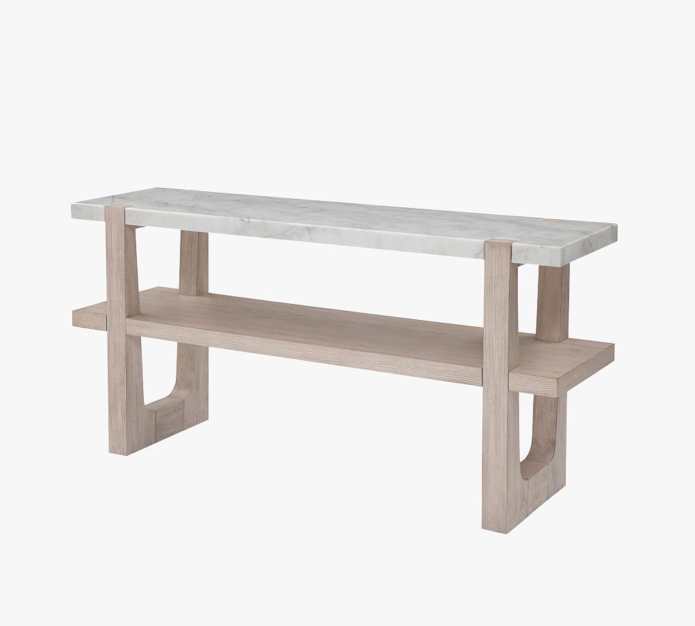 Jack 60" Marble Console Table, Sunbleached - Image 0