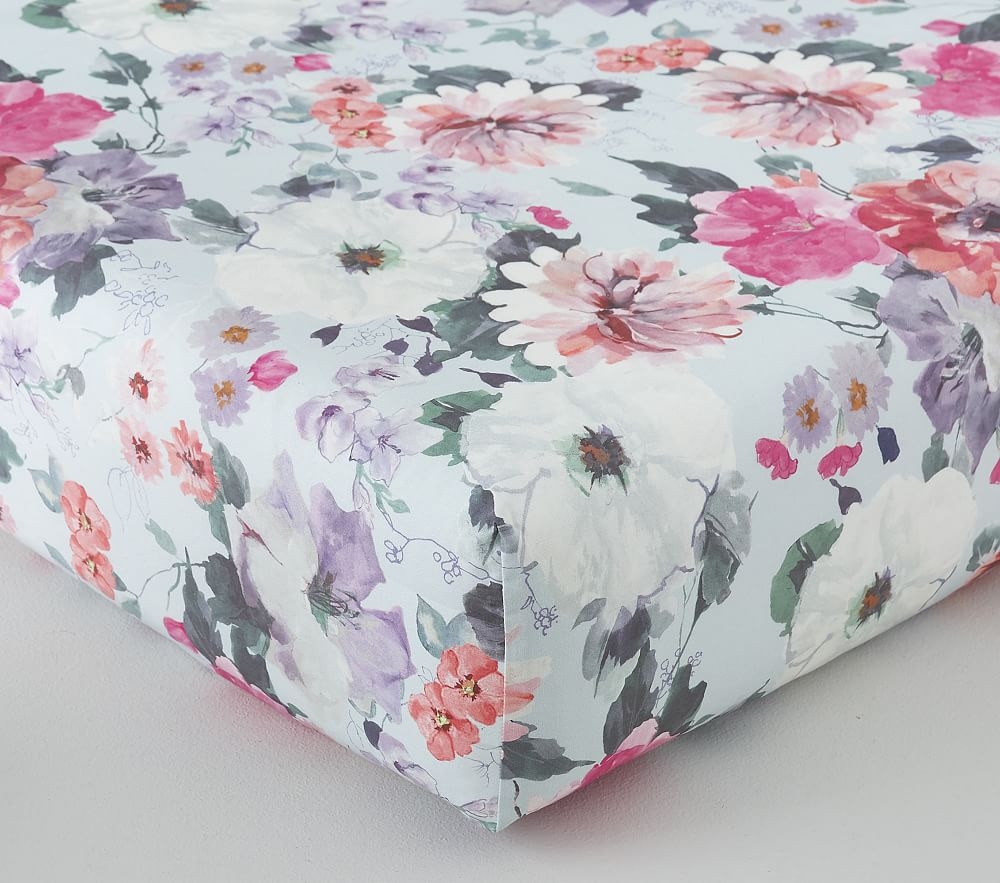 Organic Isla Floral Crib Fitted Sheet - Image 0