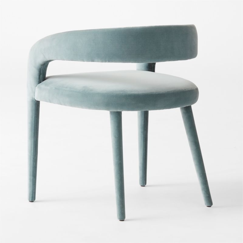 Lisette Light Blue Velvet Dining Armchair Set of 4 - Image 2