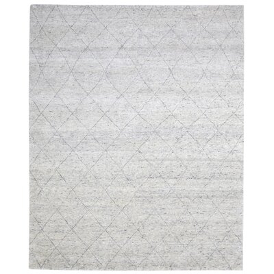 One-of-a-Kind Hand-Knotted 8' x 10' Wool/Viscose Area Rug in Gray - Image 0
