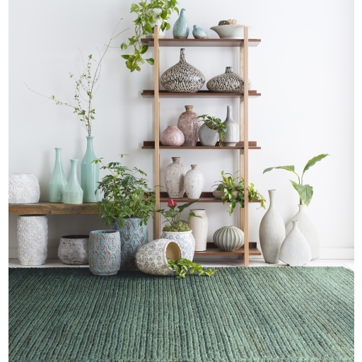 Tropics Green Indoor 3'6" x 5'6" Handmade Rug - Image 0