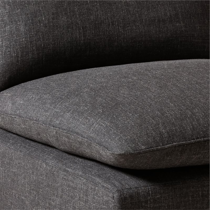 Lumis Dark Grey Performance Fabric Deep Depth Armless Chair - Image 1
