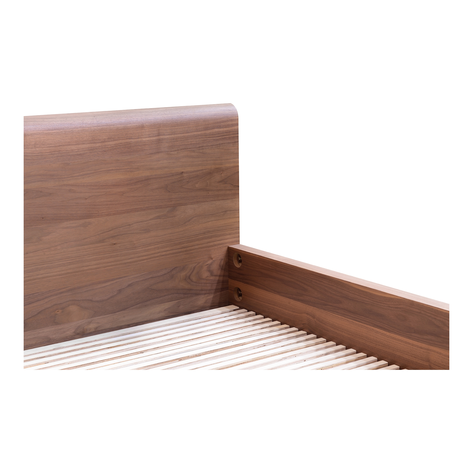 Round Off Queen Bed Walnut Brown - Image 5