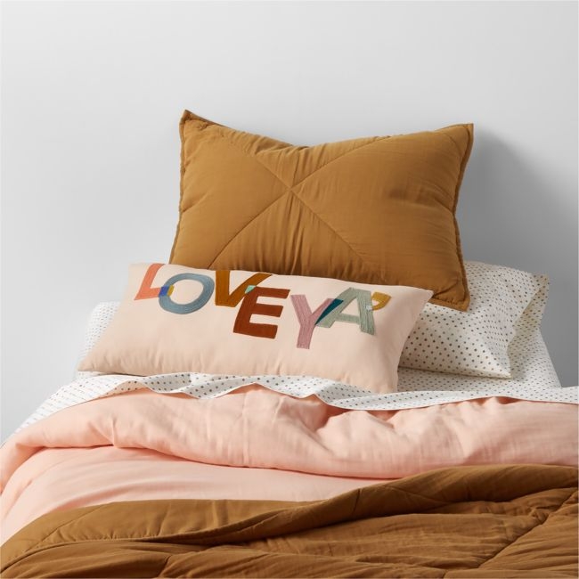 Supersoft Brulee Brown Organic Cotton Gauze Kids Twin Quilt - Image 0