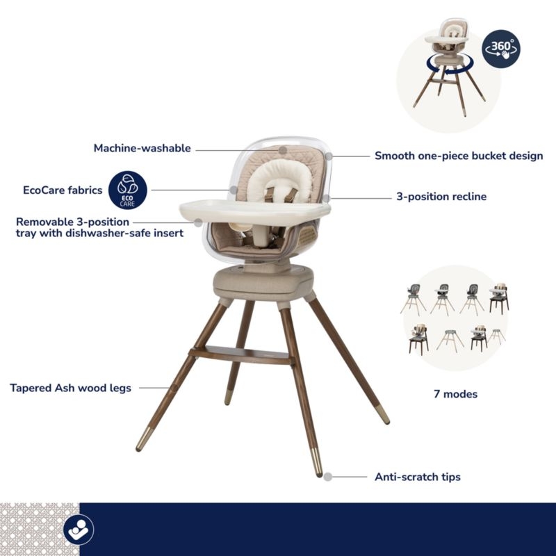 Maxi-Cosi ® Kiskadee Natural Heritage 360 Rotating Baby High Chair - Image 8
