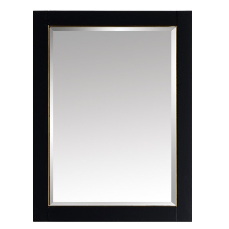  Mason 24 In. Mirror In Black With Gold Trim Finish: Black/Gold - Image 0
