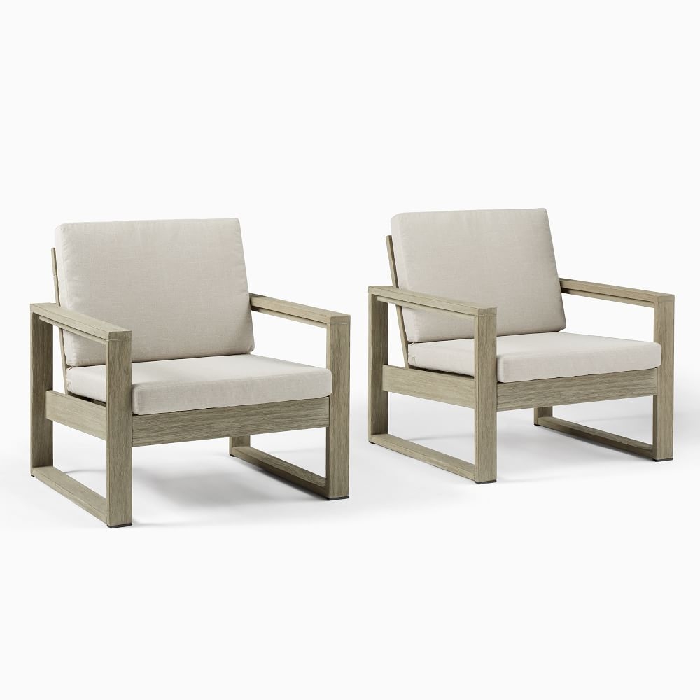 Portside Petite Lounge Chair Set Of 2, Weathered Gray - Image 0