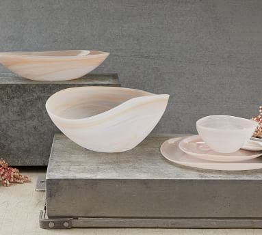 Alabaster Glass Dinner Plates, Set of 4 - Blush - Image 2