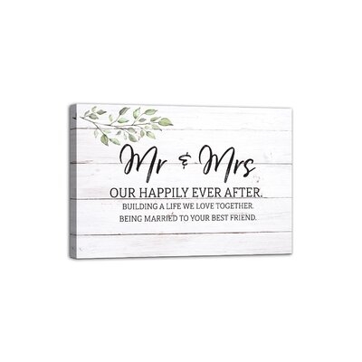 Mr and Mrs - Wrapped Canvas Textual Art Print - Image 0