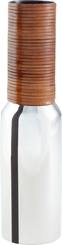Quinn Stainless Steel and Leather Vase - Image 2
