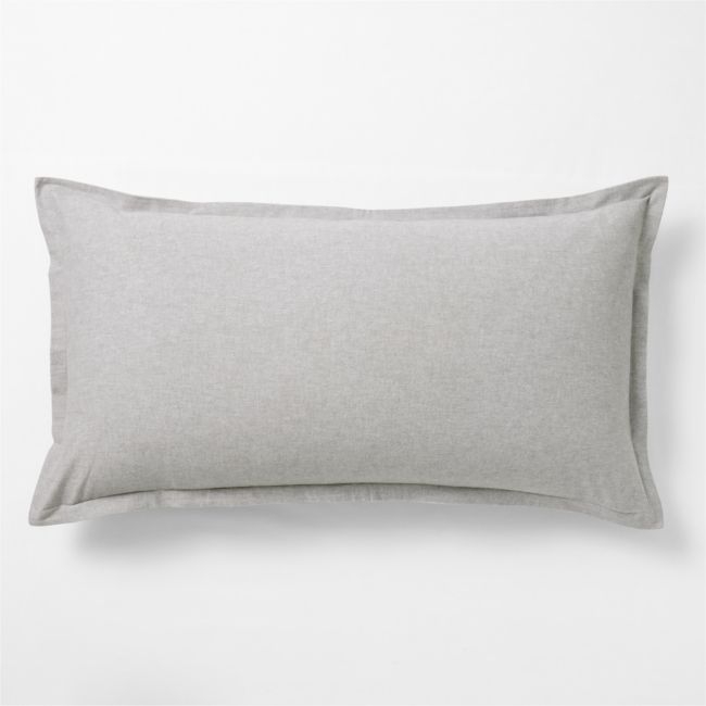 Cozysoft Organic Flannel Grey King Bed Pillow Sham - Image 0