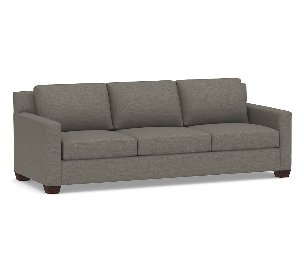 York Square Arm Upholstered Grand Sofa 95.5" 3-Seater, Down Blend Wrapped Cushions, Chunky Basketweave Metal - Image 0