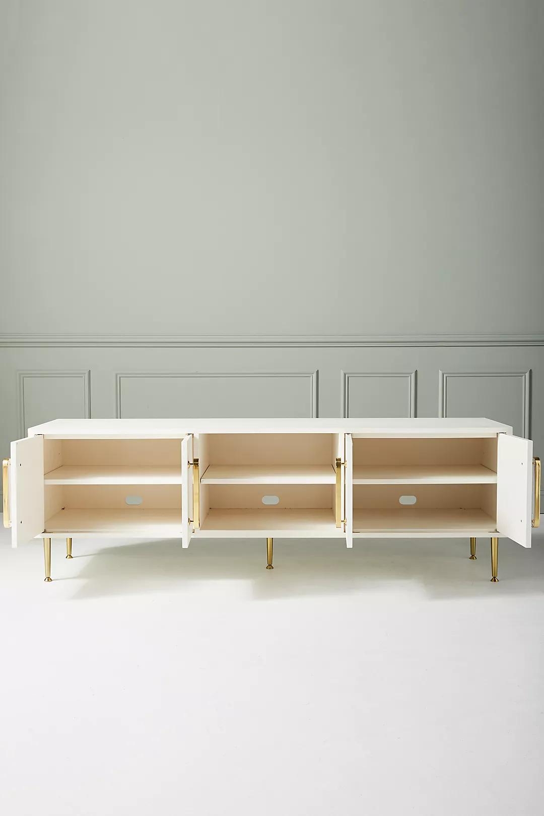 Odetta Media Console By Tracey Boyd in Beige - Image 2