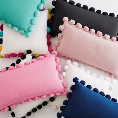 Pom Pom Organic Pillow Cover + Insert, Quartz Blush - Image 1