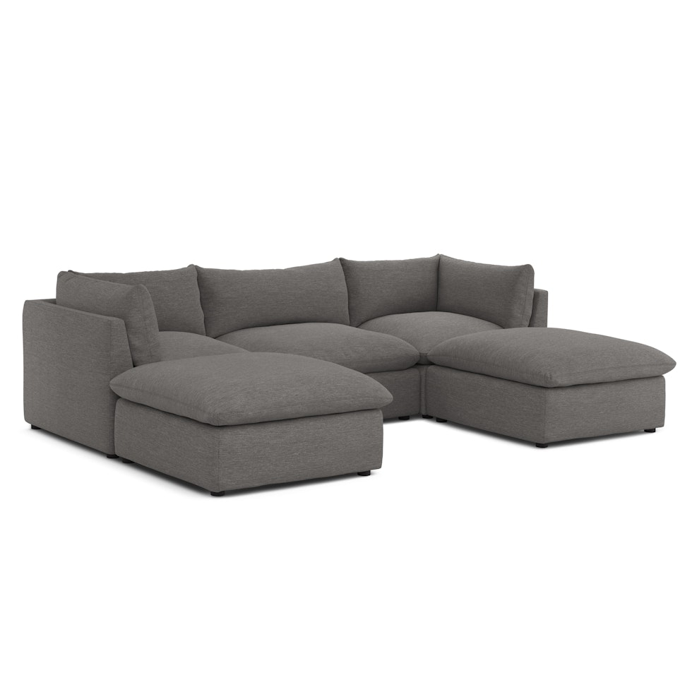 Leigh 121.5" Modular 3-Seater U-Shaped Sectional - Silver Gray - Image 1