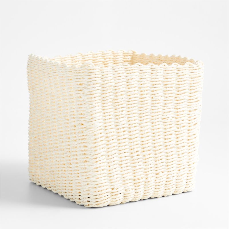 Croft Cream Handwoven Storage Bin - Image 2