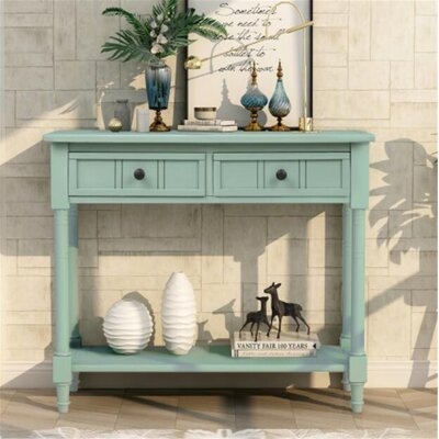 Console Table Traditional Design With Two Drawers And Bottom Shelf (Espresso) - Image 0