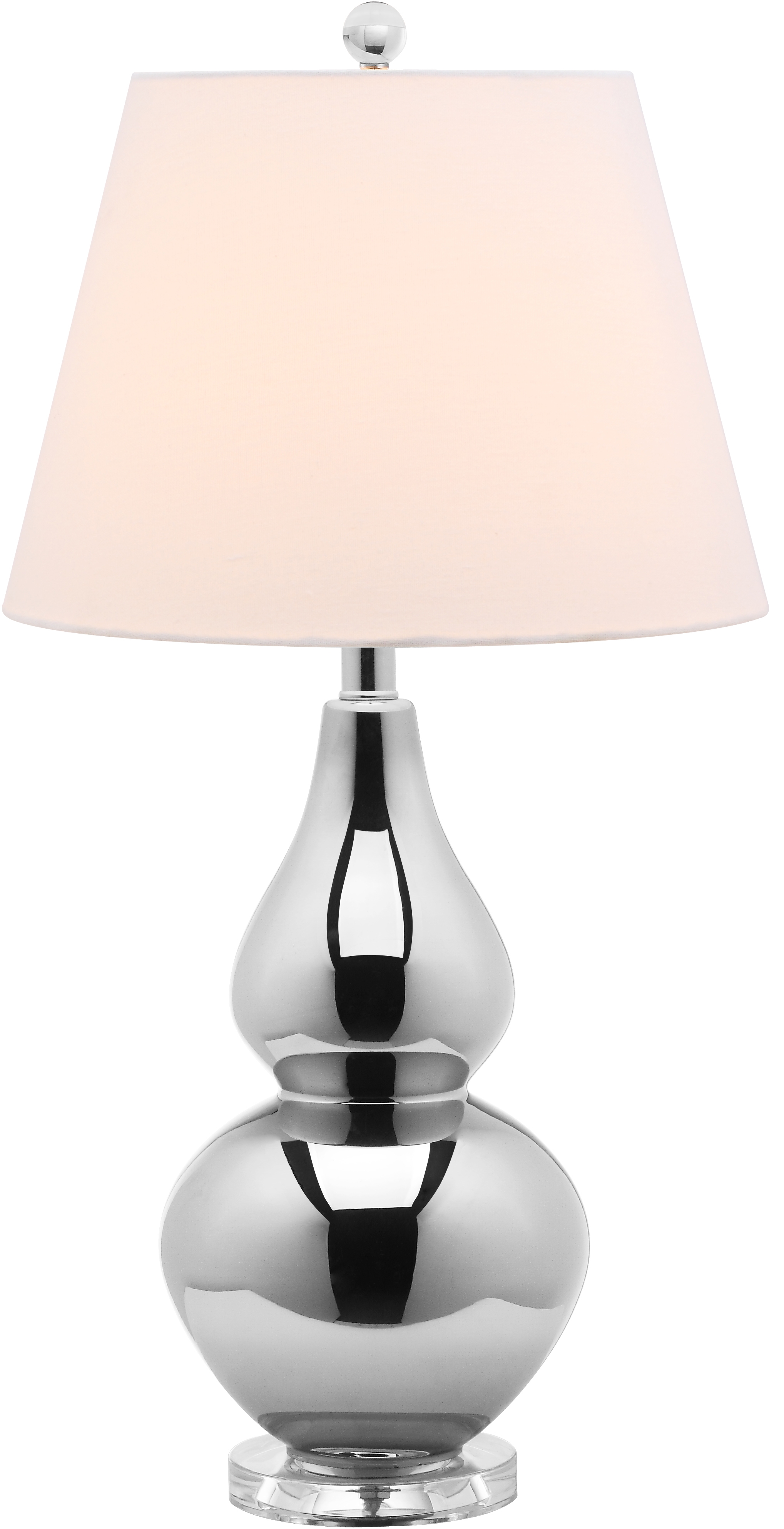 Cybil 26-Inch H Double Gourd Table Lamp - Silver - Safavieh - Image 1