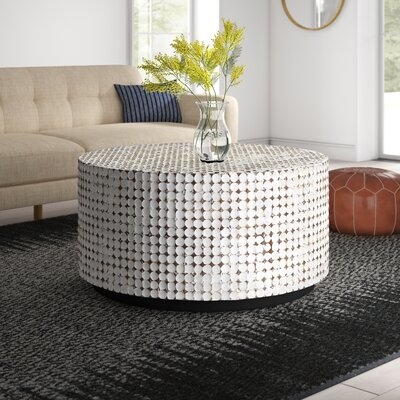 Teres Drum Coffee Table, White - Image 1