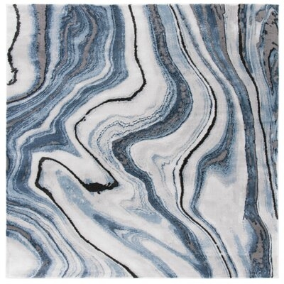 Mies Abstract Gray/Blue Area Rug - Image 0
