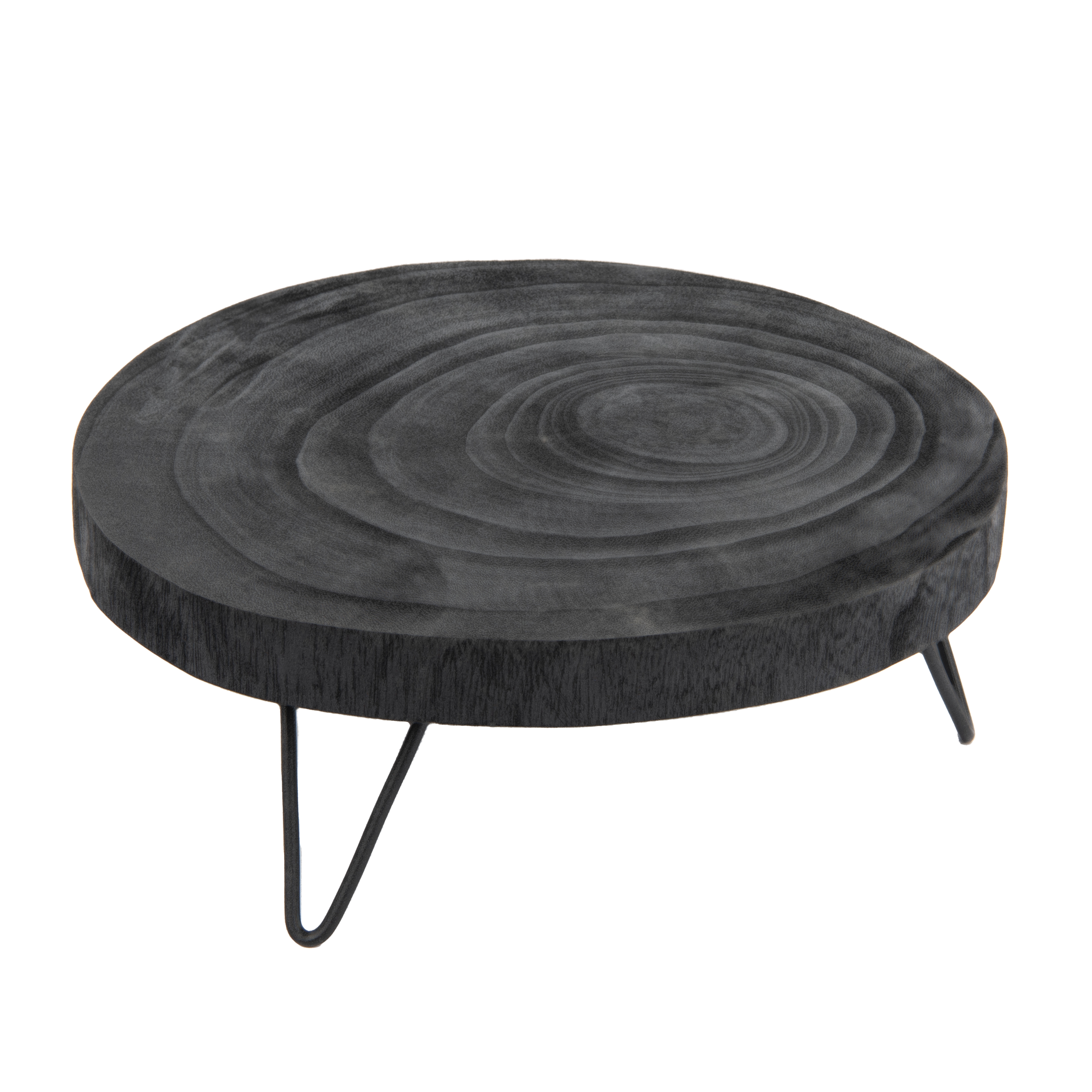 Decorative Paulownia Wood Pedestal, Black - Image 0