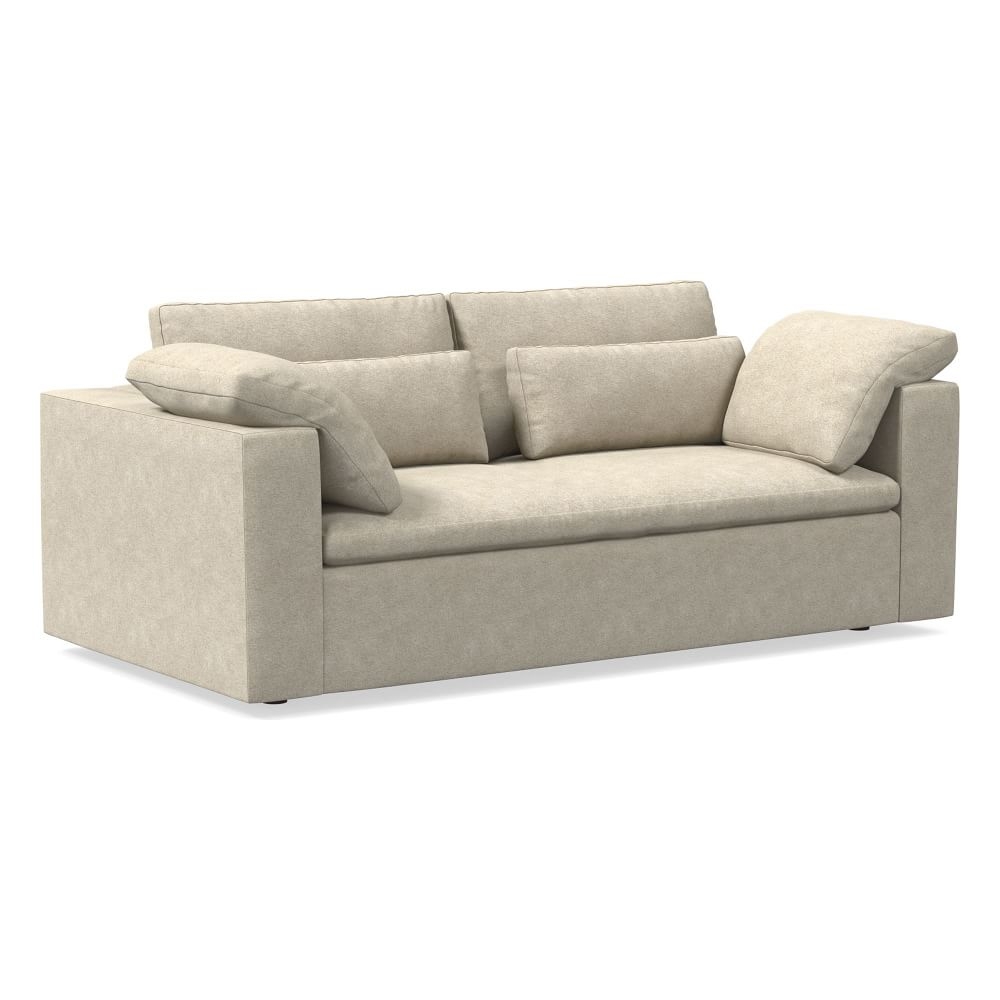 Harmony Modular 82" Bench Cushion Sofa, Standard Depth, Distressed Velvet, Dune - Image 0