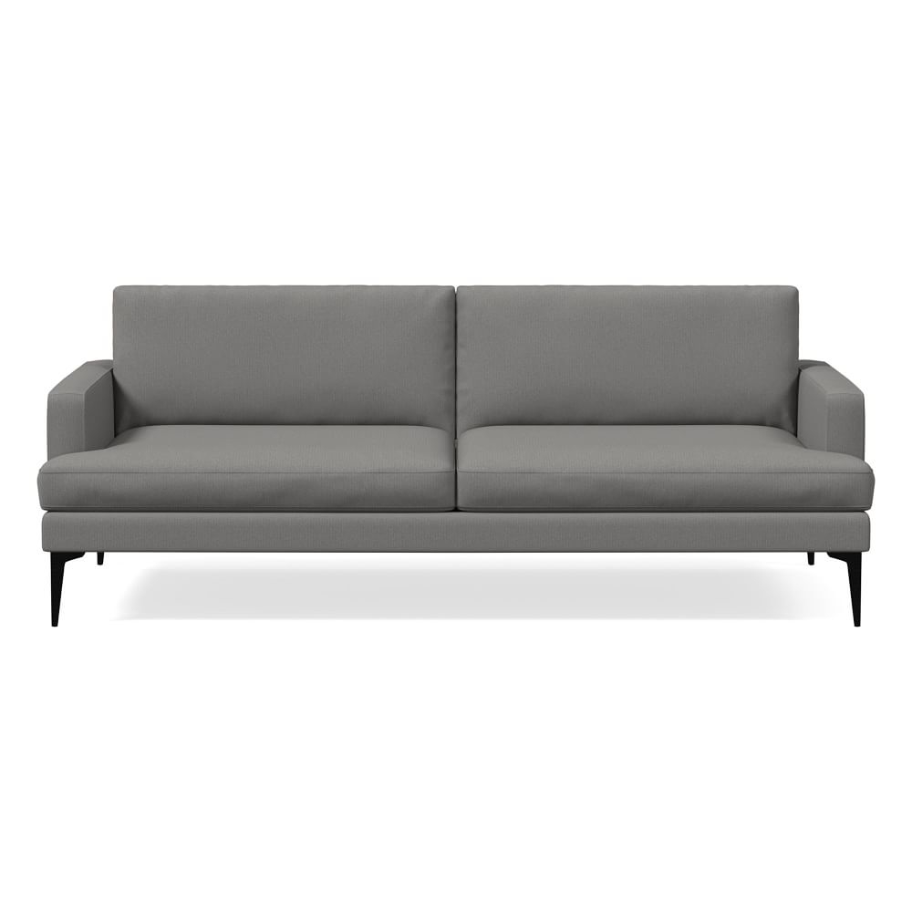 Andes 84" Futon, Performance Washed Canvas, Storm Gray, Dark Pewter - Image 0