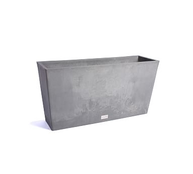 All Weather Eco Hevea Long Box Outdoor Planter, Charcoal - 31"W x 16"H - Image 0