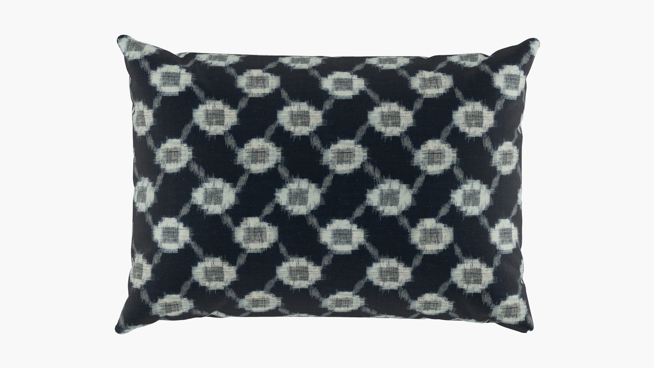Outdoor Lumbar Pillow, Lattice Shibori, 14" x 20" - Image 0