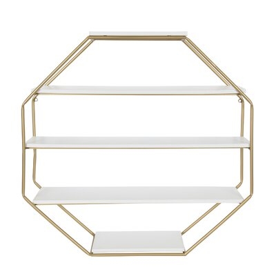 Kennesaw 5 Piece Hexagon Solid Wood Floating Shelf - Image 0