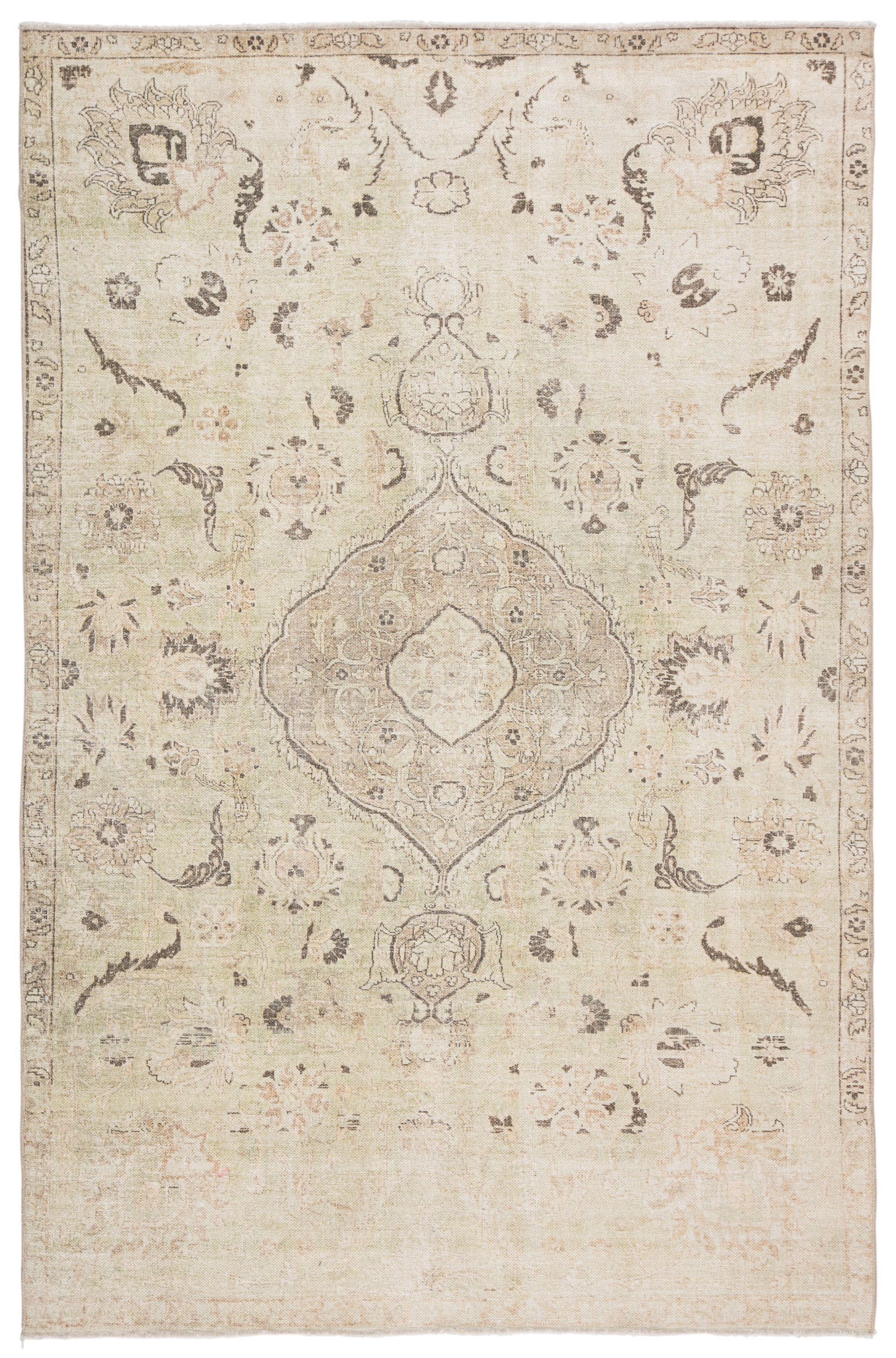Victoire Medallion Green/ Gray Area Rug (8'10"X11'9") - Image 0