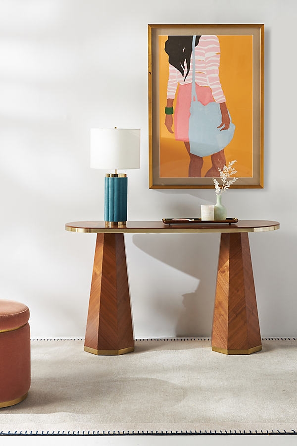 Quillen Marquetry Console By Anthropologie in Brown - Image 1