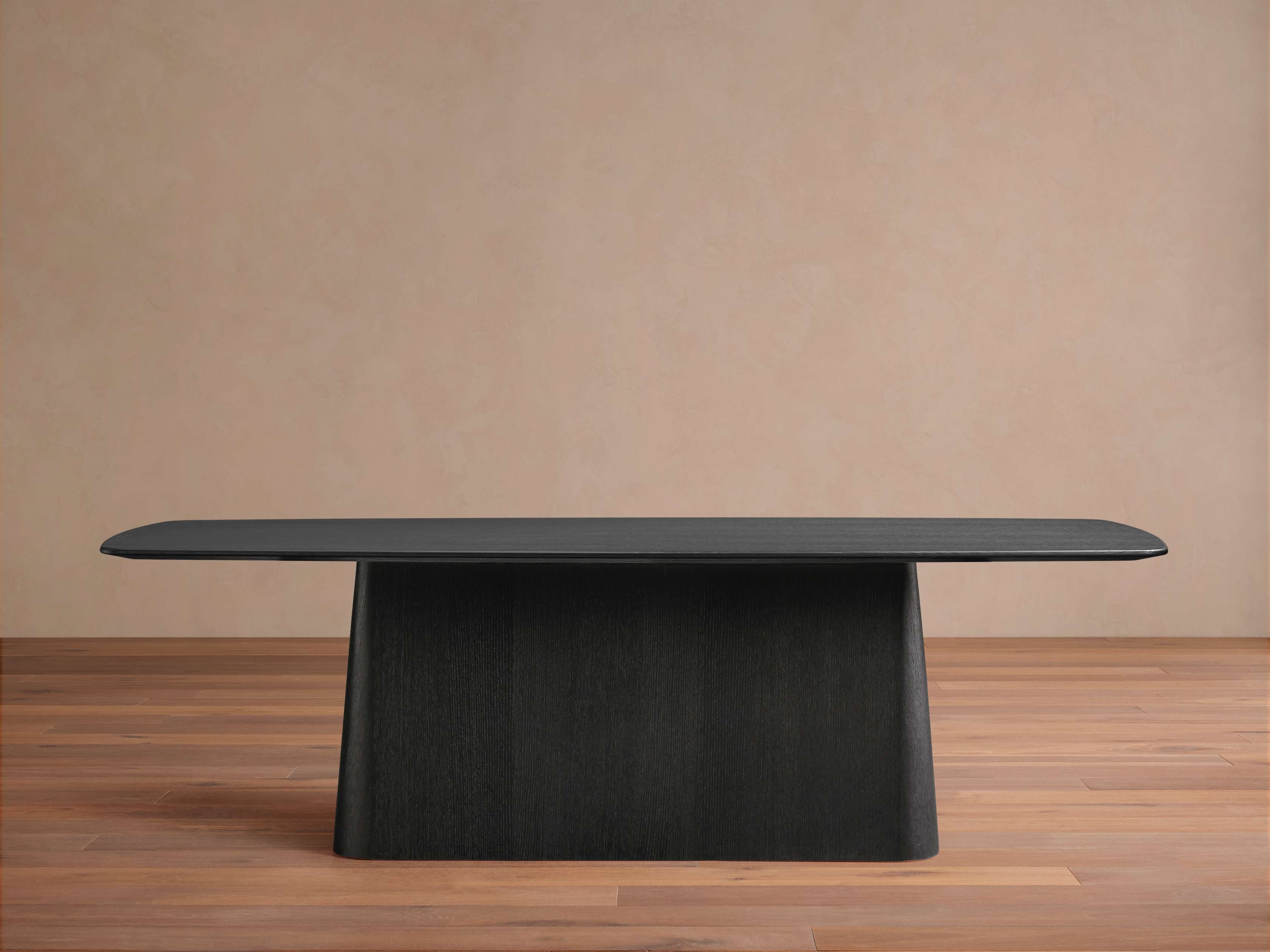Saint Germain Dining Table with Toulouse Base Wood in Black  Ebony/84" - Image 0