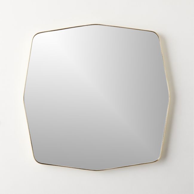 Hazme Square Polished Brass Mirror 31" - Image 0