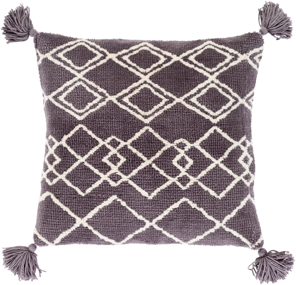 Avah Pillow, 20" x 20", Charcoal - Image 0