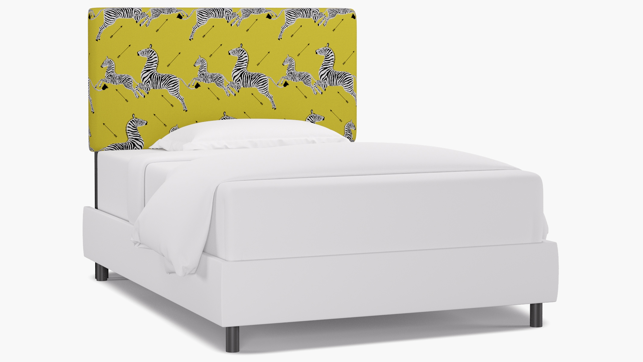 Square Back Headboard, Yellow Zebra, Full - Image 0