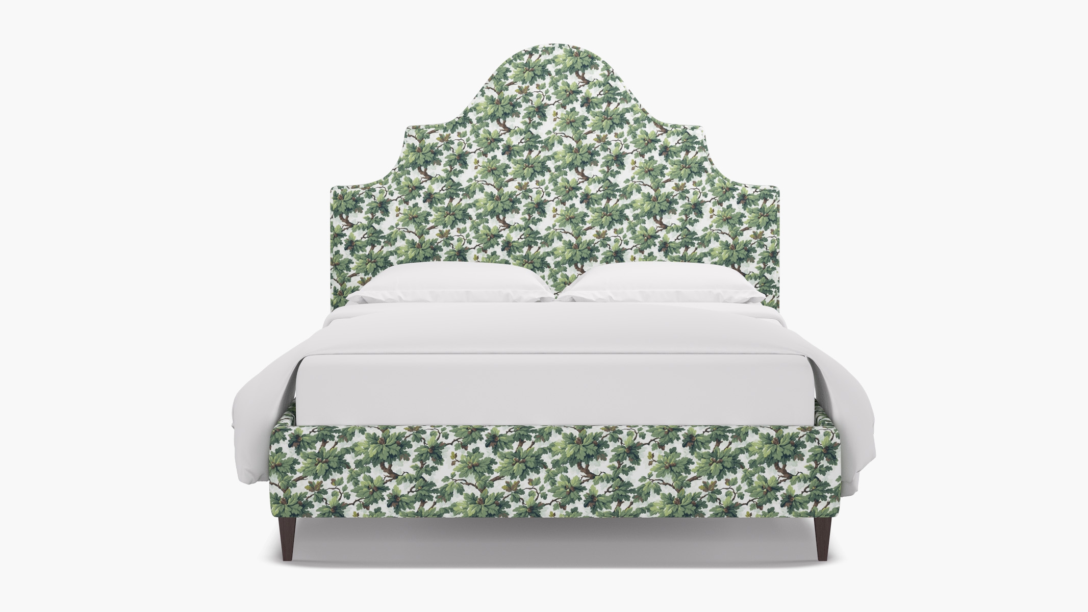 Statement Bed, Vert Woodland, Espresso Square Tapered Leg, King - Image 0