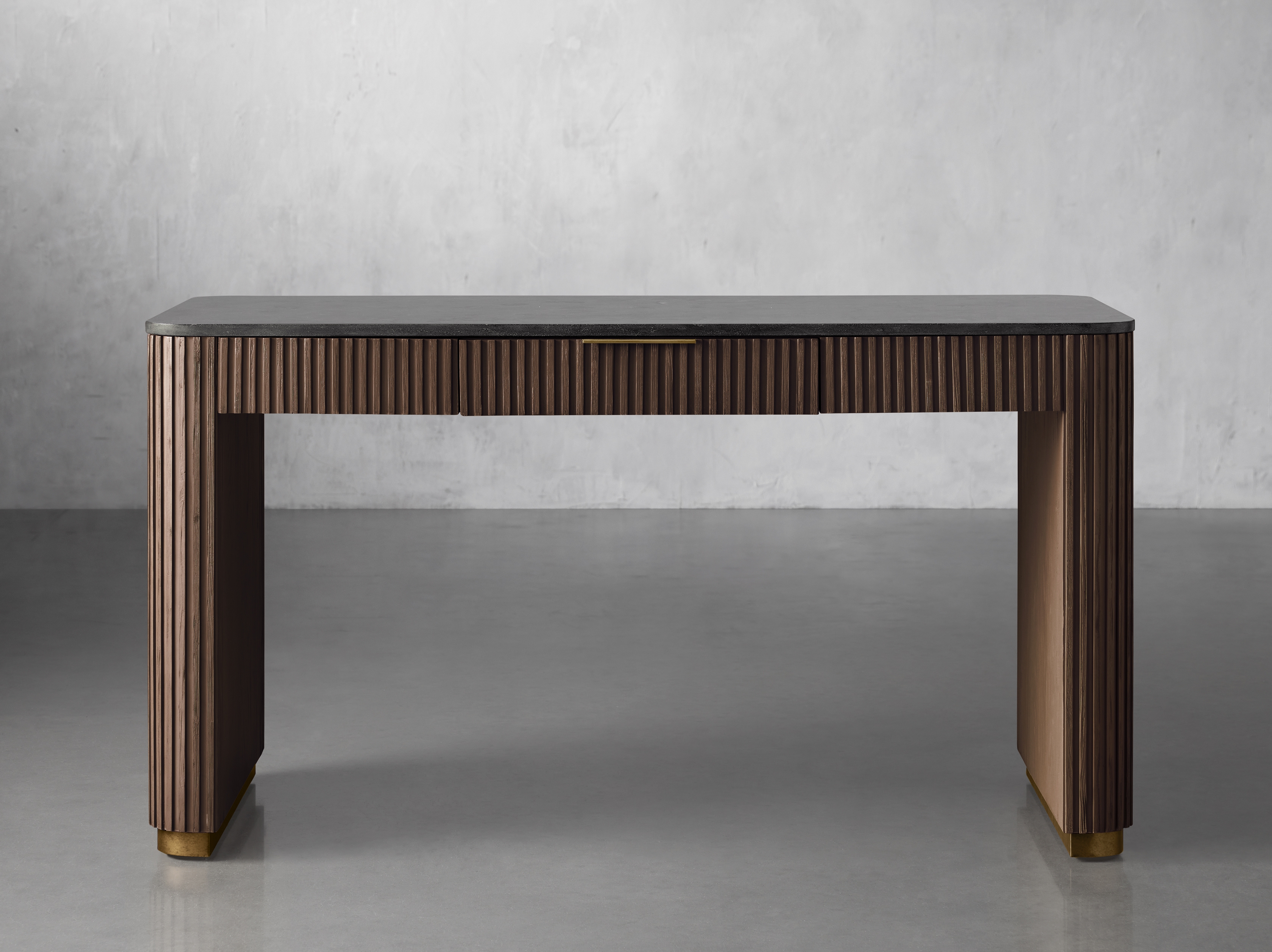 Finnley Writing Desk in Stone Brown  Mocha/Bluestone - Image 0