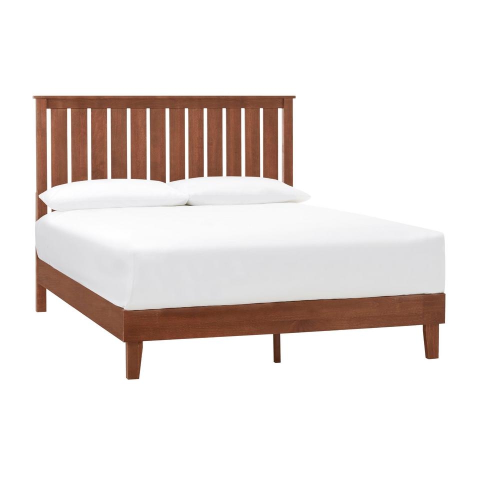 StyleWell Gatestone Wood Walnut (Brown) King Bed with Vertical Slats (81.30 in W. X 48 in H.) - Image 0
