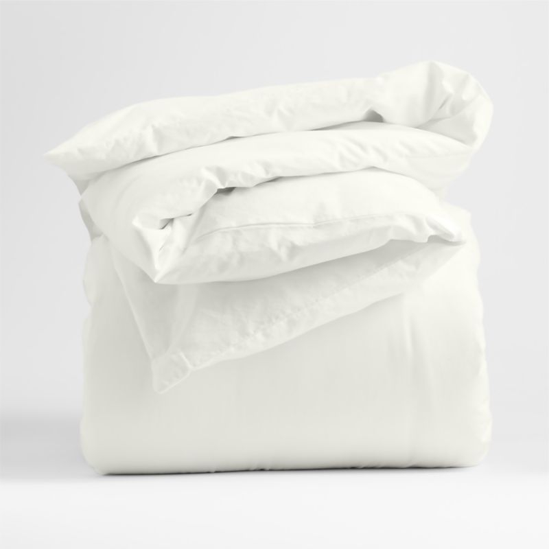 CozyCloud Washed Organic Cotton Pampas Ivory Twin XL Duvet Cover - Image 3