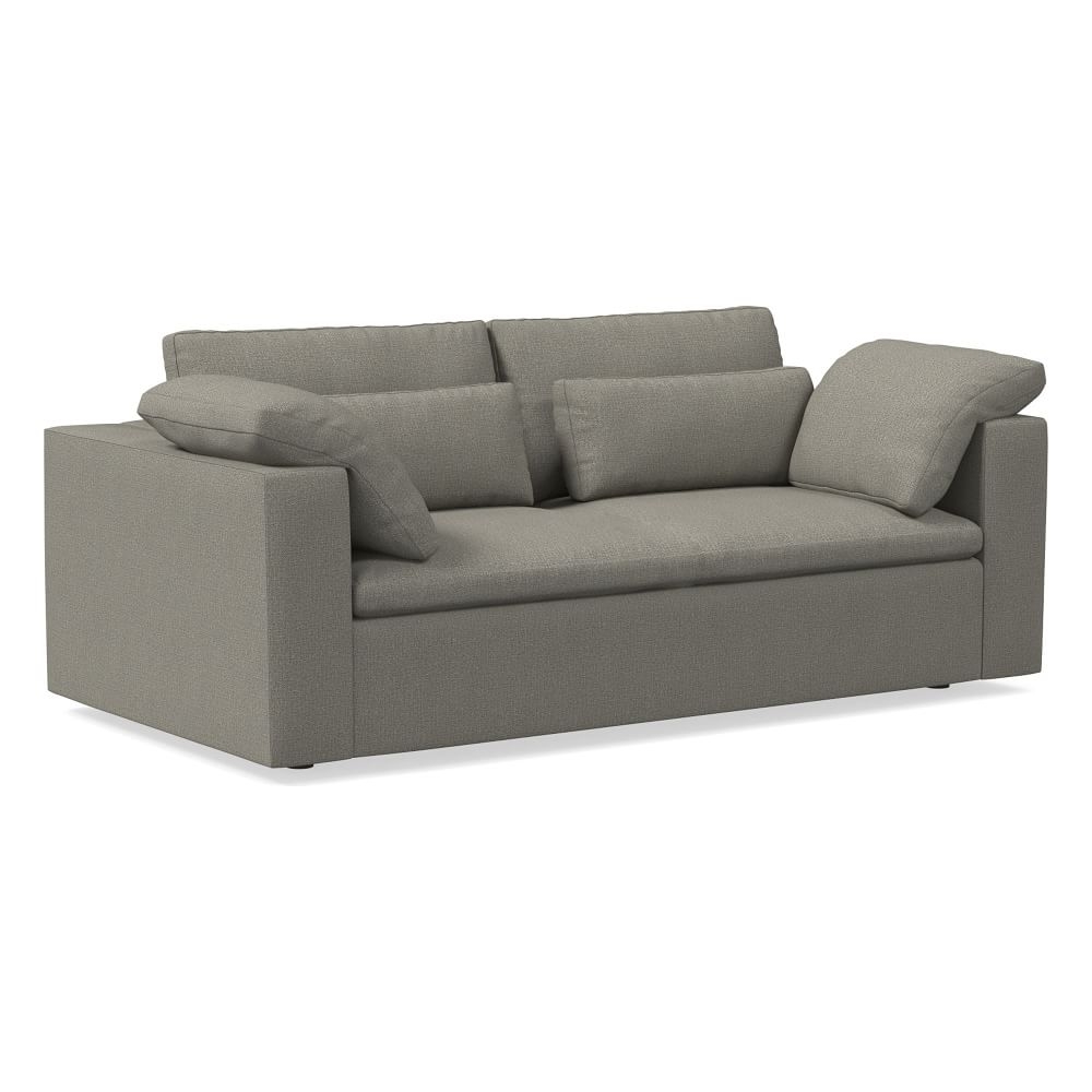 Harmony Modular 82" Bench Cushion Sofa, Standard Depth, Performance Basketweave, Silver - Image 0