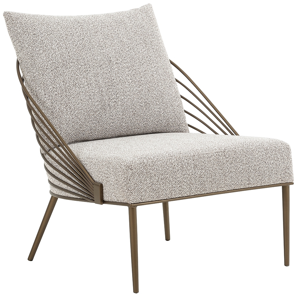 Zinnia Modern Astor Stone Gray Iron Chair - Style # 97M73 - Image 0