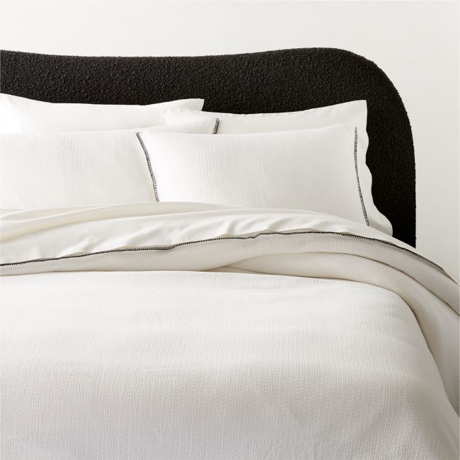 Ciebon Organic Cotton Warm White Full/Queen Duvet Cover - Image 0