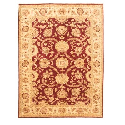 One-of-a-Kind Moll Hand-Knotted 2010s Chobi Ivory/Red 6'2" x 9'1" Wool Area Rug - Image 0