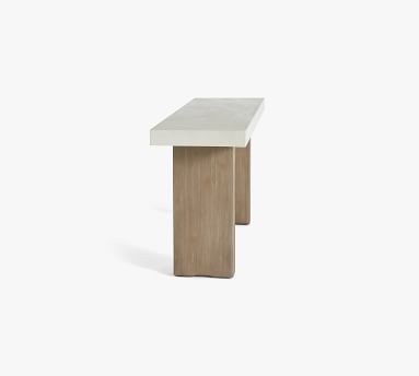 Pomona 65" Concrete & FSC(R) Acacia Console Table, White Speckle & Gray - Image 2