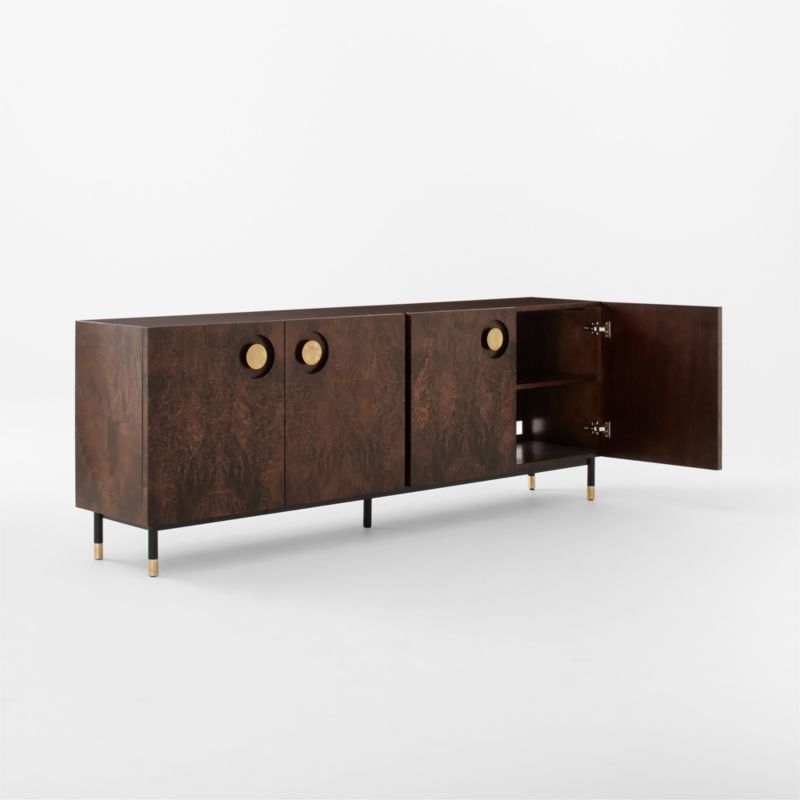 Carbon 82" Brown Burl Wood Media Console - Image 3