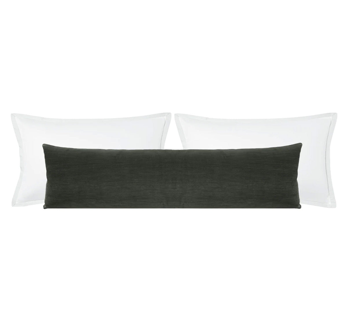 THE XL LUMBAR :: STRIE VELVET // GRAPHITE - BY THE YARD - Image 0